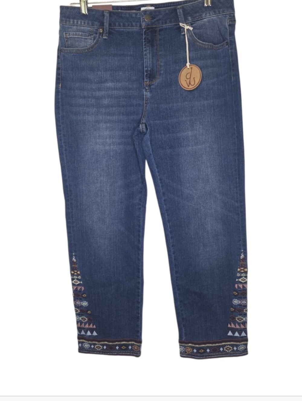 Driftwood Charlotte Southwestern Native American Cropped Straight Leg Jeans 6